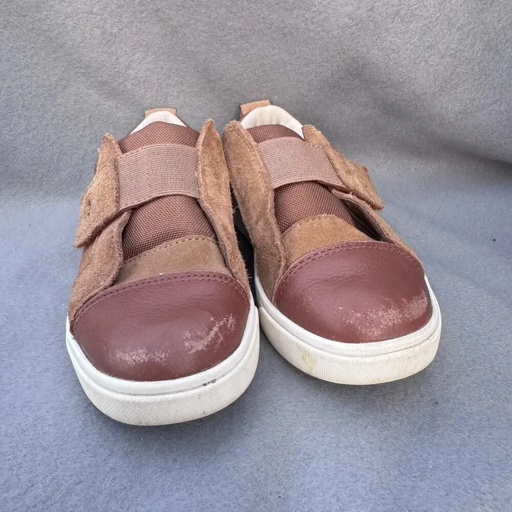 UGG Shoes Kids Size 12 Brown Suede Mesh Hook &‎ Loop Strap Sneakers 1117454T